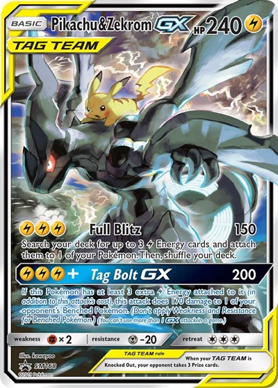 Pokemon Sun & Moon Promo Pikachu & Zekrom GX SM168